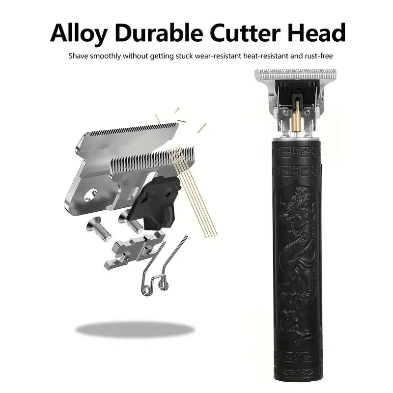 GroomMaster - 3-teiliges Professionelles Haar- und Bartpflege-Set für Herren, Kabellose Trimmer mit LED-Display, USB-aufladbar