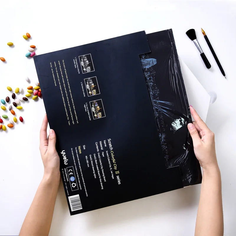 5D Kratzkunstplatte | Das ultimative künstlerische Abenteuer für alle Altersgruppen | Incl. Gratis Holzkratzstift