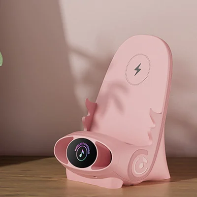 LuxiCharge Luxe Mini Stuhl | Drahtloses Schnellladegerät und multifunktionale Telefonhalterung