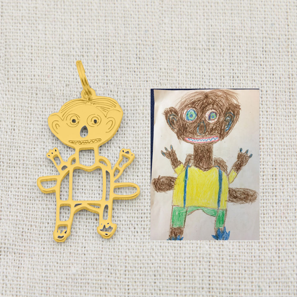 Persönlicher Kinderzeichnung Anhänger Einzigartiges Geschenk