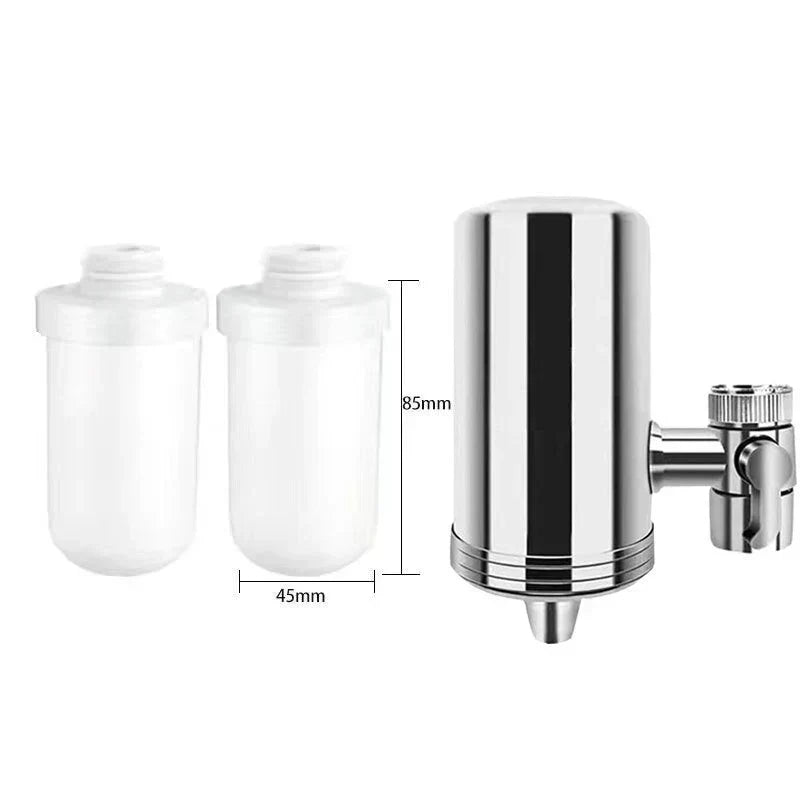 AquaLuxe Installationsfreier Edelstahl Wasserreiniger | Raffinierte Wasserfiltration für einen reinen Haushalt