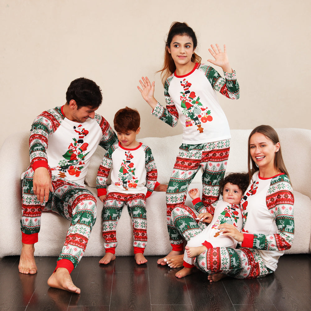 Weihnachtselemente Passende Familien-Pyjamas (Hundepyjama Inklusive)