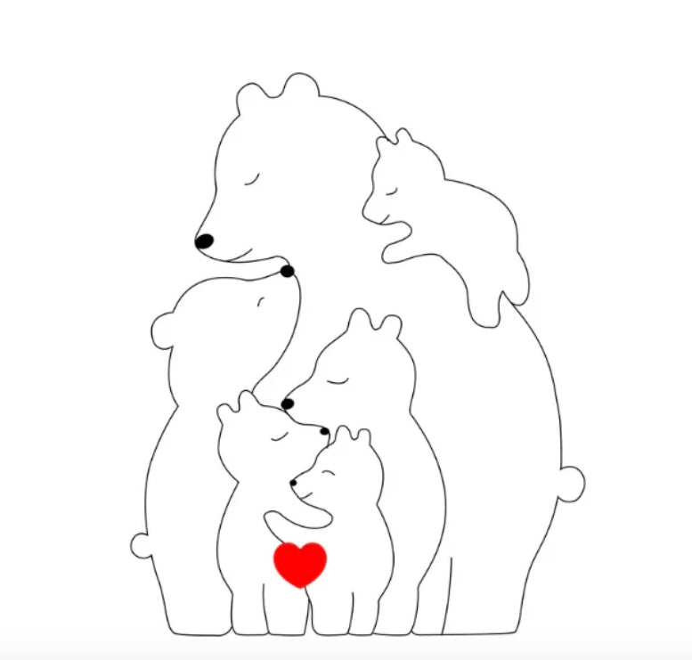 Persönliche Bärenfamilie Dekoration