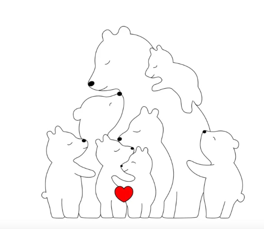 Persönliche Bärenfamilie Dekoration