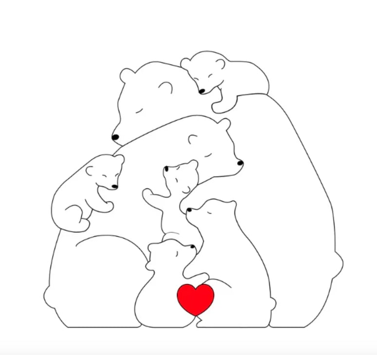 Persönliche Bärenfamilie Dekoration