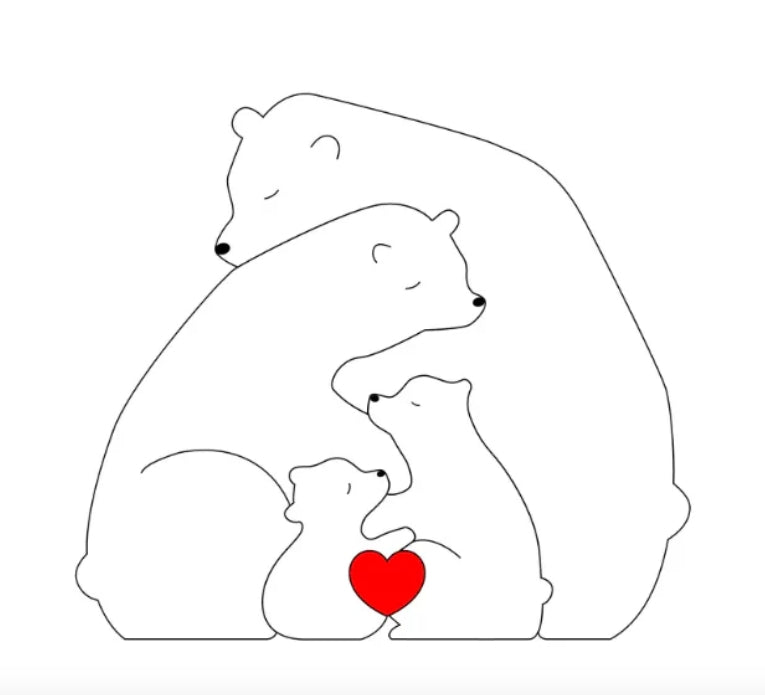 Persönliche Bärenfamilie Dekoration