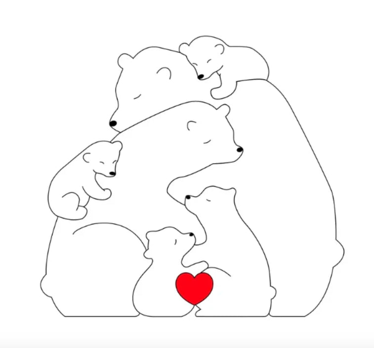 Persönliche Bärenfamilie Dekoration