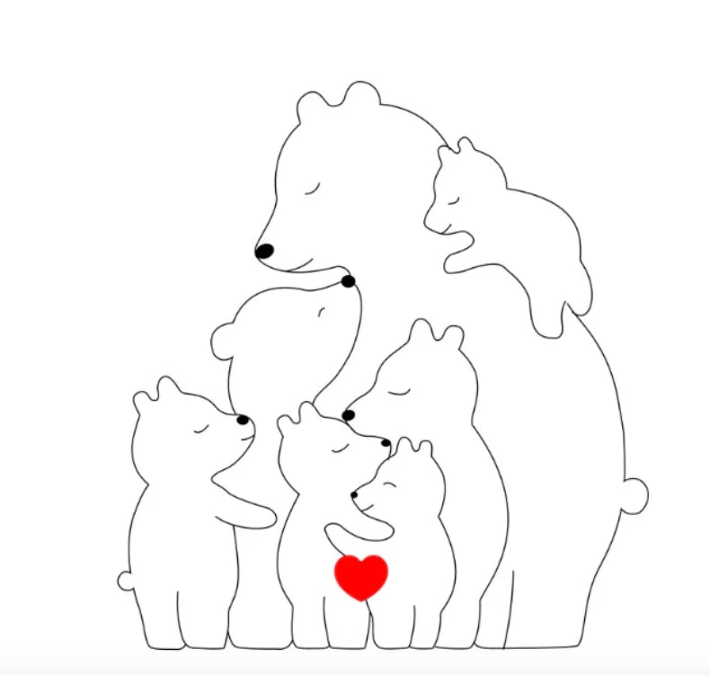 Persönliche Bärenfamilie Dekoration