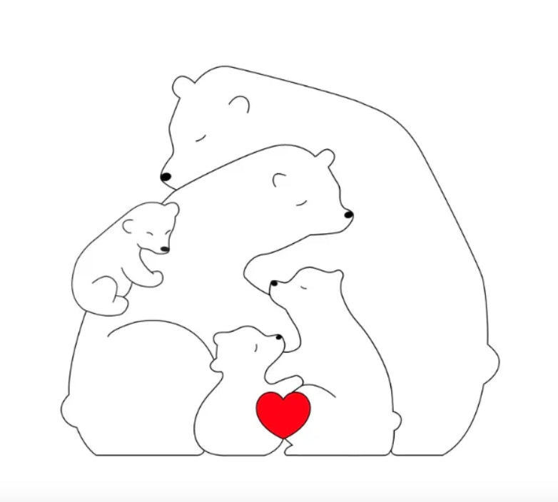 Persönliche Bärenfamilie Dekoration