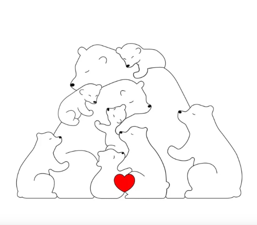 Persönliche Bärenfamilie Dekoration