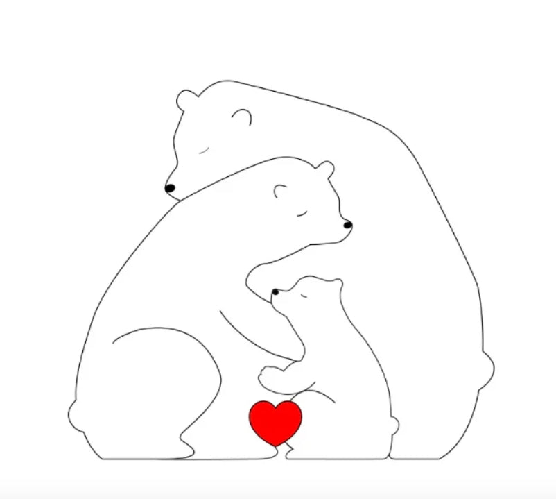 Persönliche Bärenfamilie Dekoration