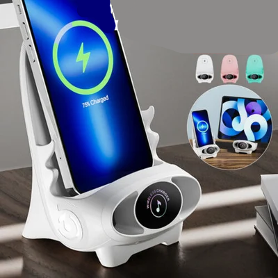 LuxiCharge Luxe Mini Stuhl | Drahtloses Schnellladegerät und multifunktionale Telefonhalterung