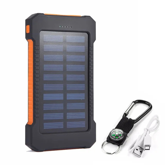 Solarbetriebene PowerBank | Tragbares Wasserdichtes Solarladegerät