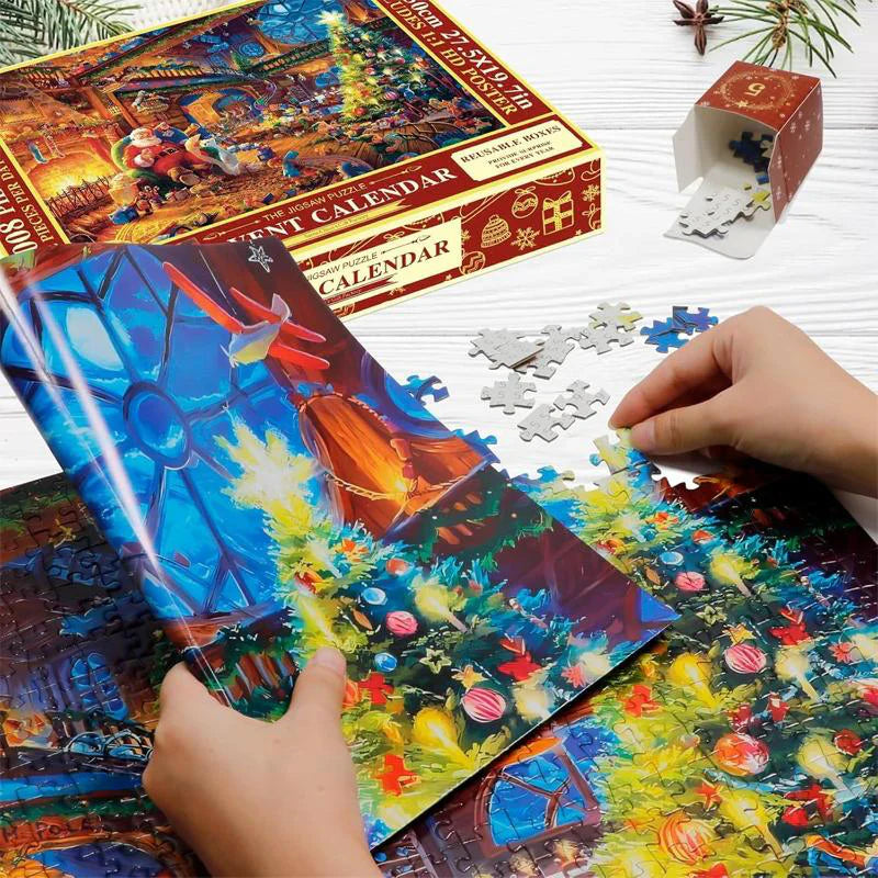 PuzzleFest | Weihnachts Countdown Puzzle Überraschungsbox – 24 Tage voller Magie & Kreativität