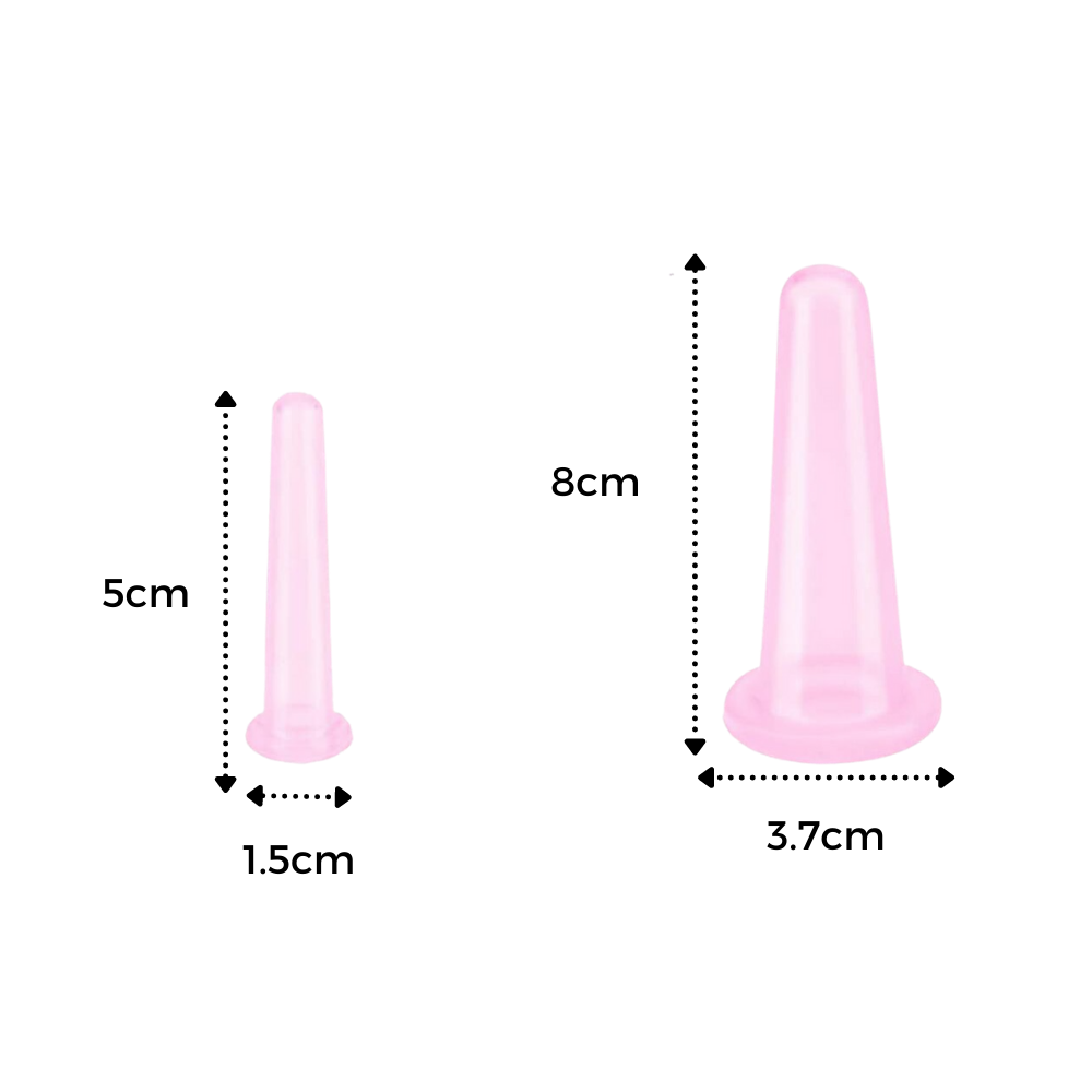 4 Silikonbecher für Gesichts-Massage-Cupping