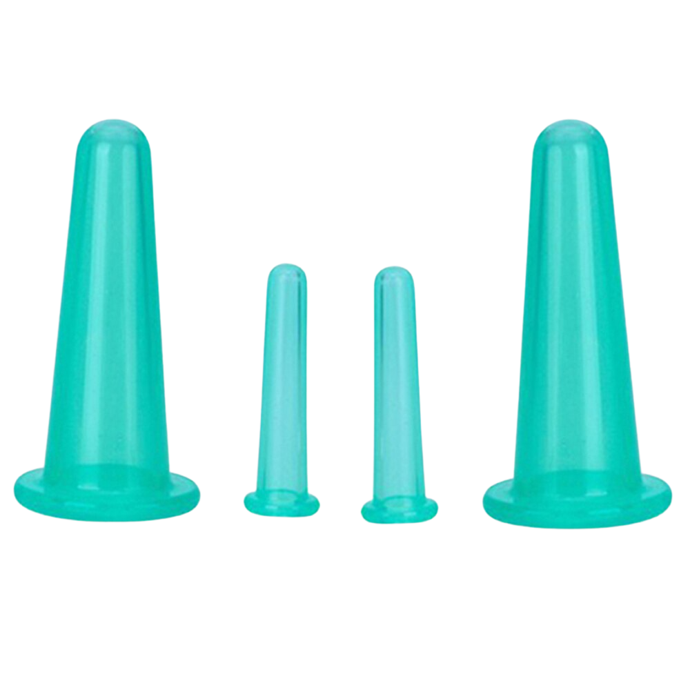 4 Silikonbecher für Gesichts-Massage-Cupping