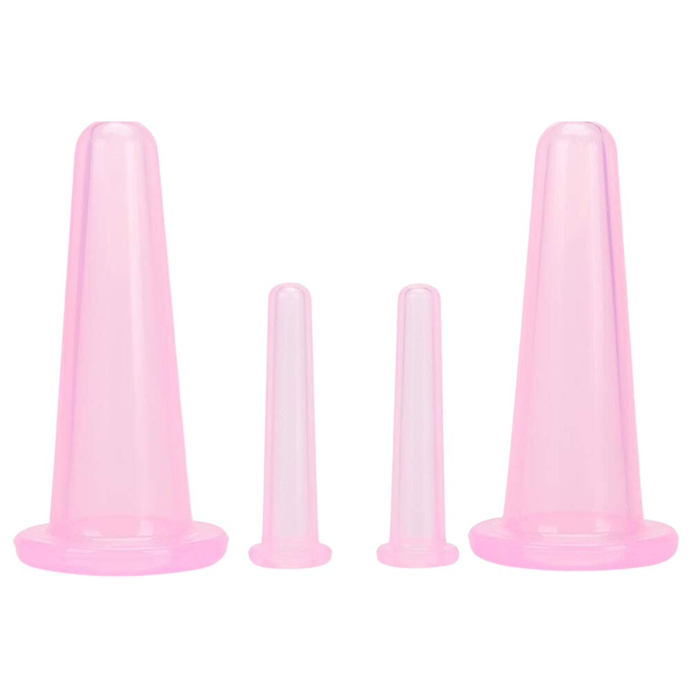 4 Silikonbecher für Gesichts-Massage-Cupping