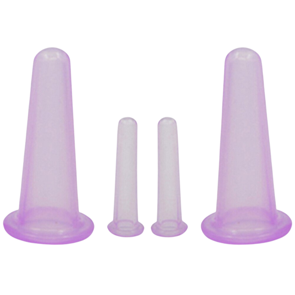4 Silikonbecher für Gesichts-Massage-Cupping