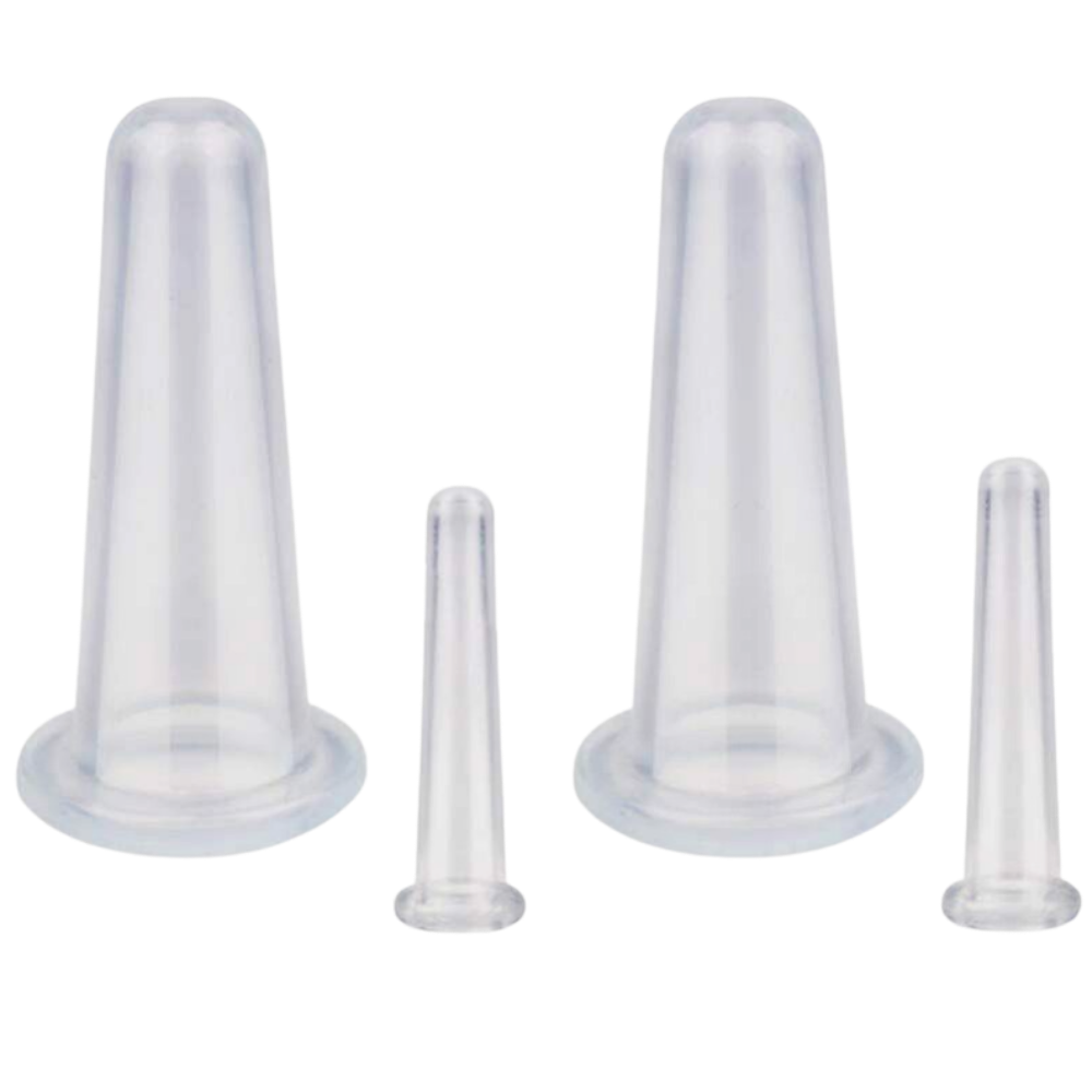 4 Silikonbecher für Gesichts-Massage-Cupping