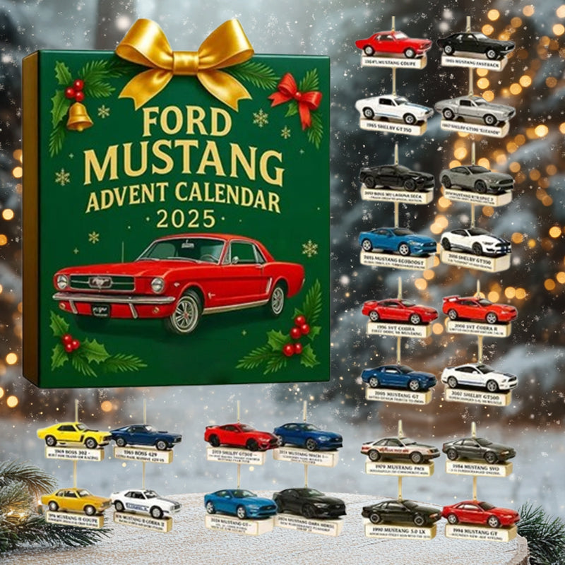 MustangMerry | Ford Mustang Adventskalender 2025 Festliche Urlaubszählung