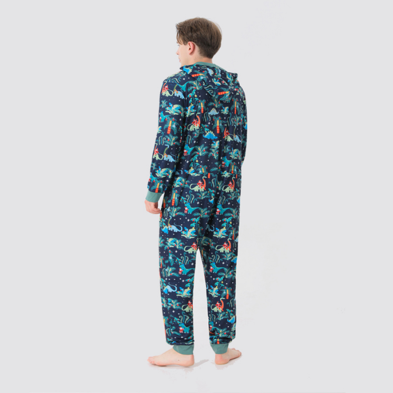 Blaue Weihnachten Kapuzen-Pyjamas für die ganze Familie