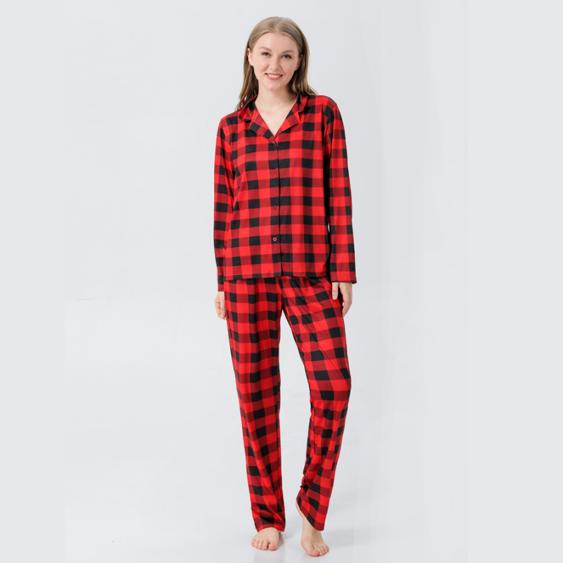 Buffalo Plaid Passende Familien-Weihnachtspyjamas - Hundepyjamas Inklusive
