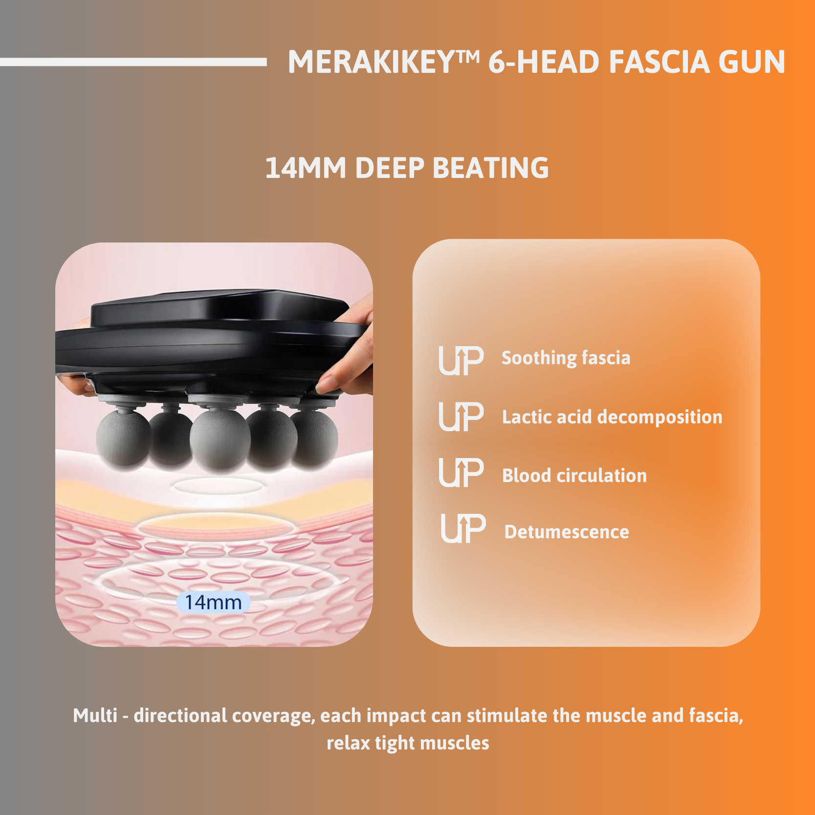 FlexiRelief Pro | 6-köpfiger hochfrequenter Muskelmassager