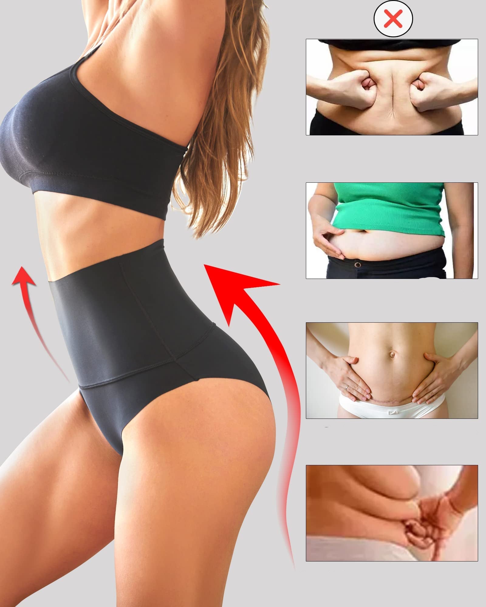 LuxeSilhouette 5er-Pack Hohe Taille Slips | Perfekte Bauchkontrolle für eine schlankere Figur