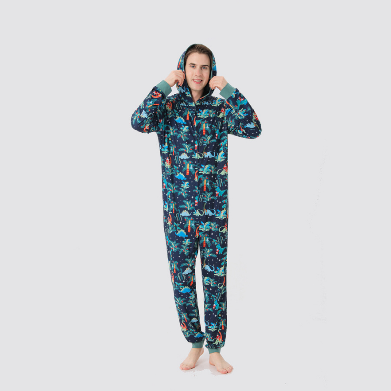 Blaue Weihnachten Kapuzen-Pyjamas für die ganze Familie