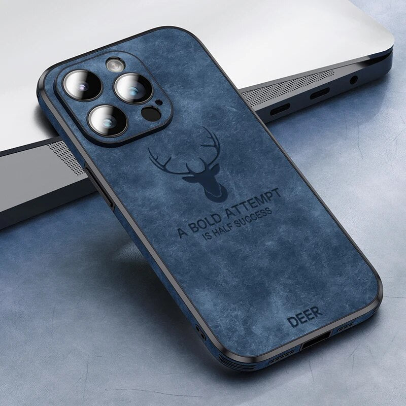 Deer - Luxuriöse Leder-iPhone-Hülle mit stilvollem Design und stoßfester Schutz