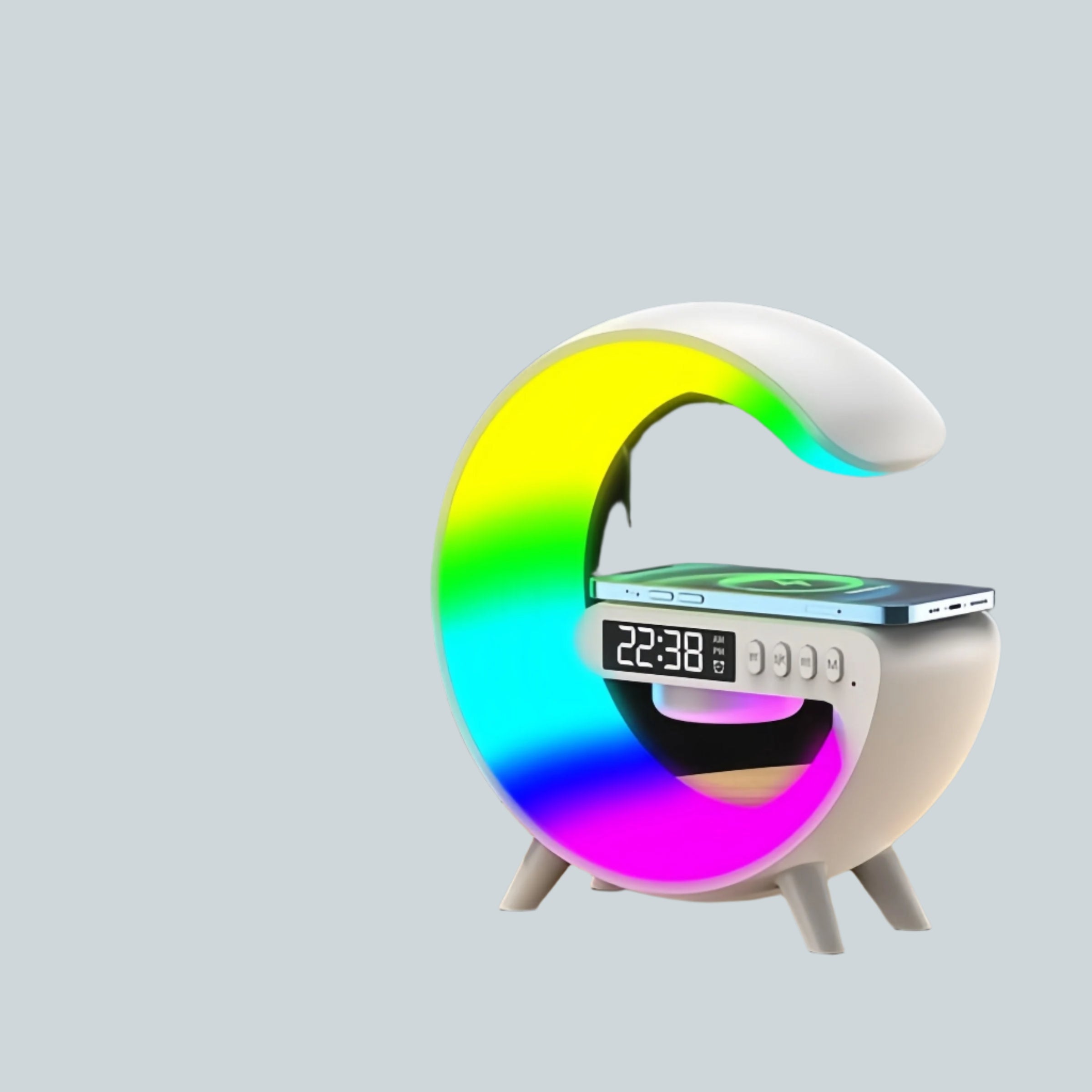 LuxAura Luxe Bluetooth Lautsprecher | Kabelloser Lautsprecher mit stimmungsvoller Beleuchtung und Uhrfunktion
