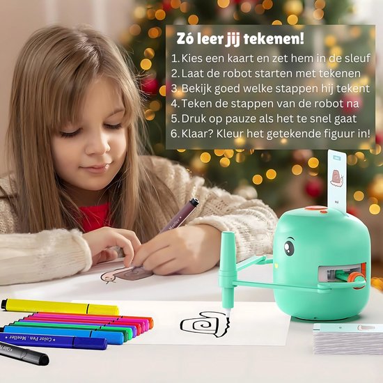 DrawMaster | Verbessert die Zeichenfähigkeiten eines Kindes | Lernspielzeug inkl. 100 Zeichenkarten