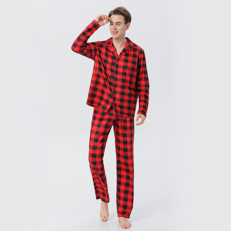 Buffalo Plaid Passende Familien-Weihnachtspyjamas - Hundepyjamas Inklusive