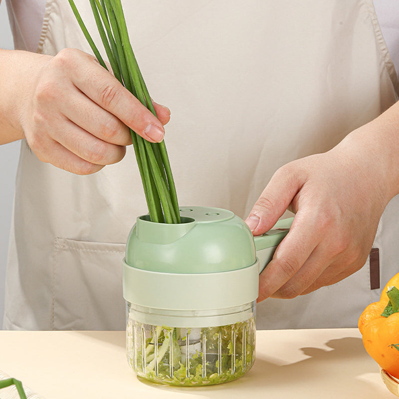 GreenTech Gemüseschneider | Der 4-in-1 Elektrisch aufladbare Gemüseschneider