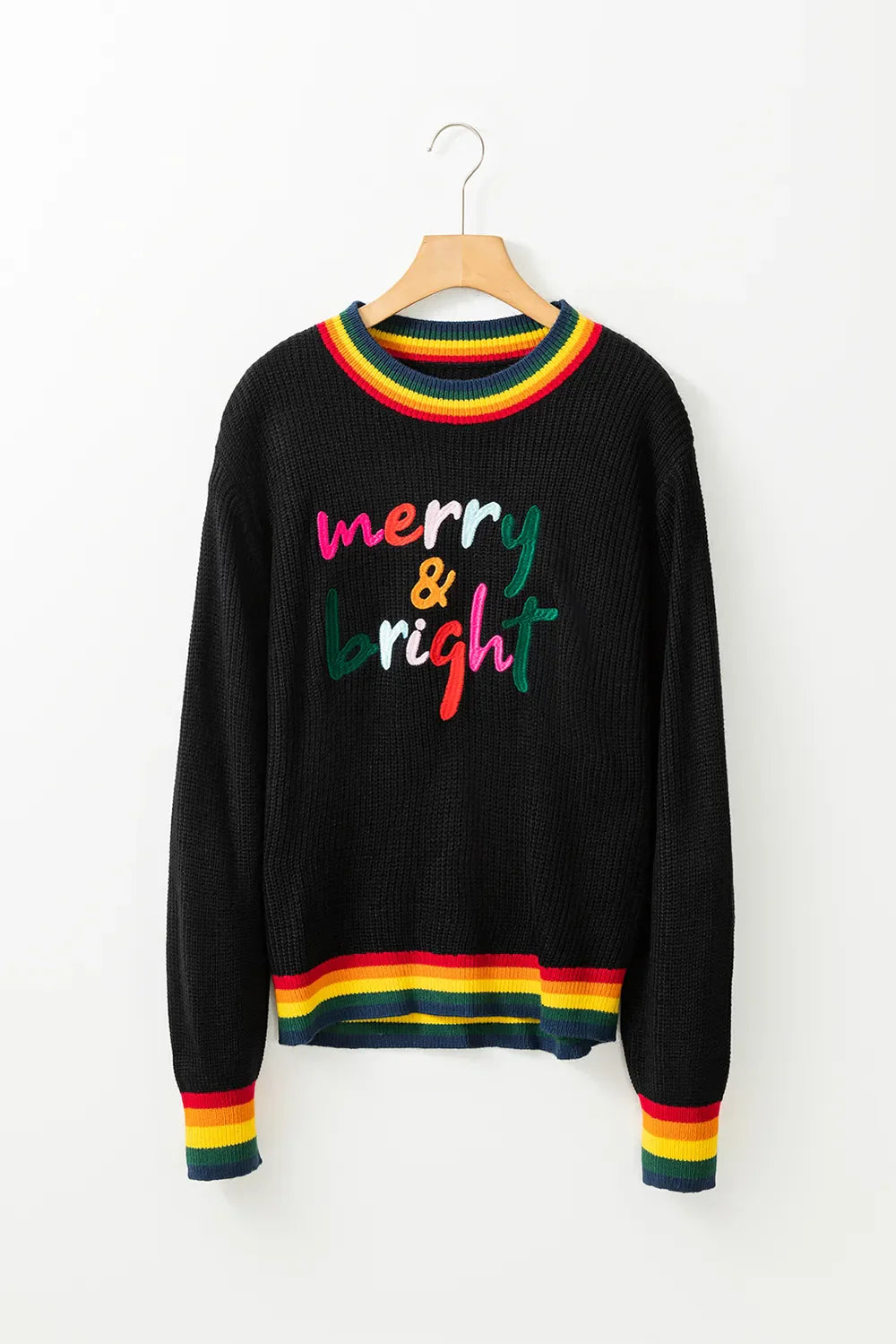 Fröhlicher & Heller Regenbogenrand Weihnachts-Pullover