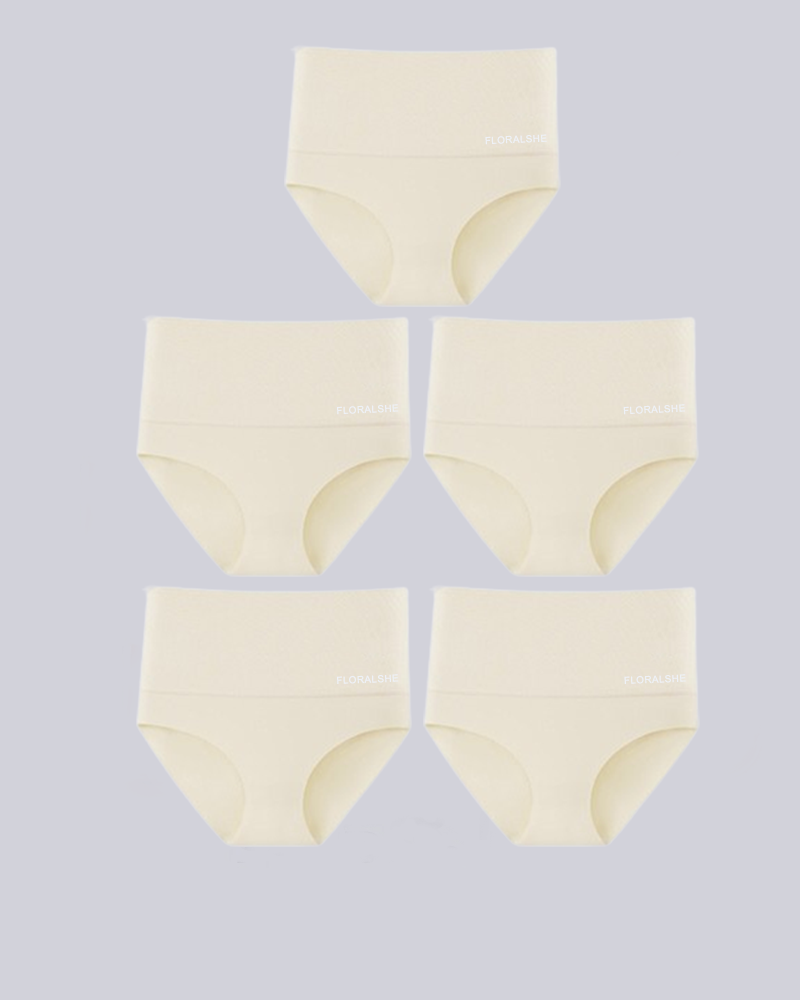 LuxeSilhouette 5er-Pack Hohe Taille Slips | Perfekte Bauchkontrolle für eine schlankere Figur