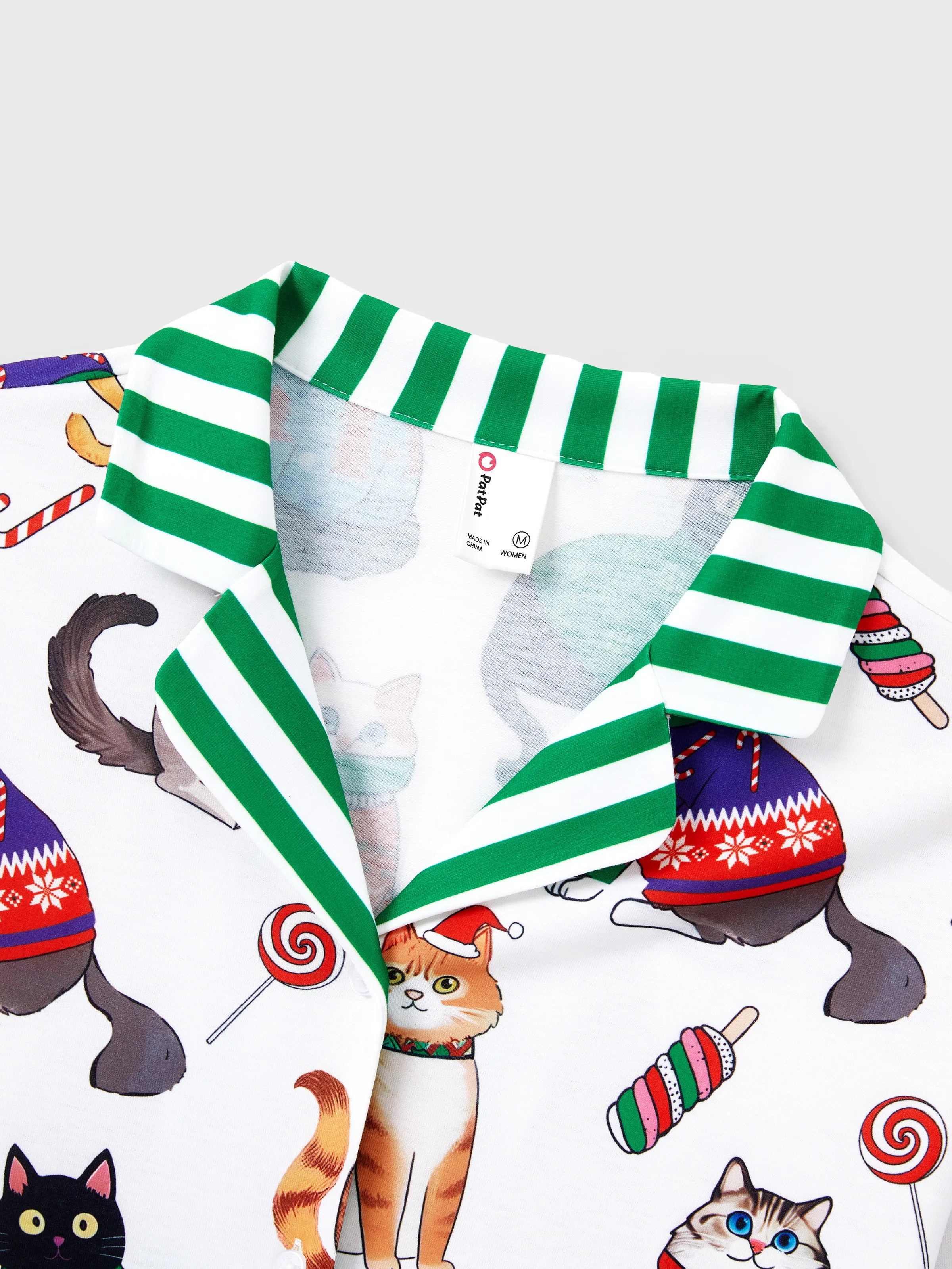 MeowJams | Weihnachts Familien Pyjama Set Katzenprint mit Passenden Socken Multicolor
