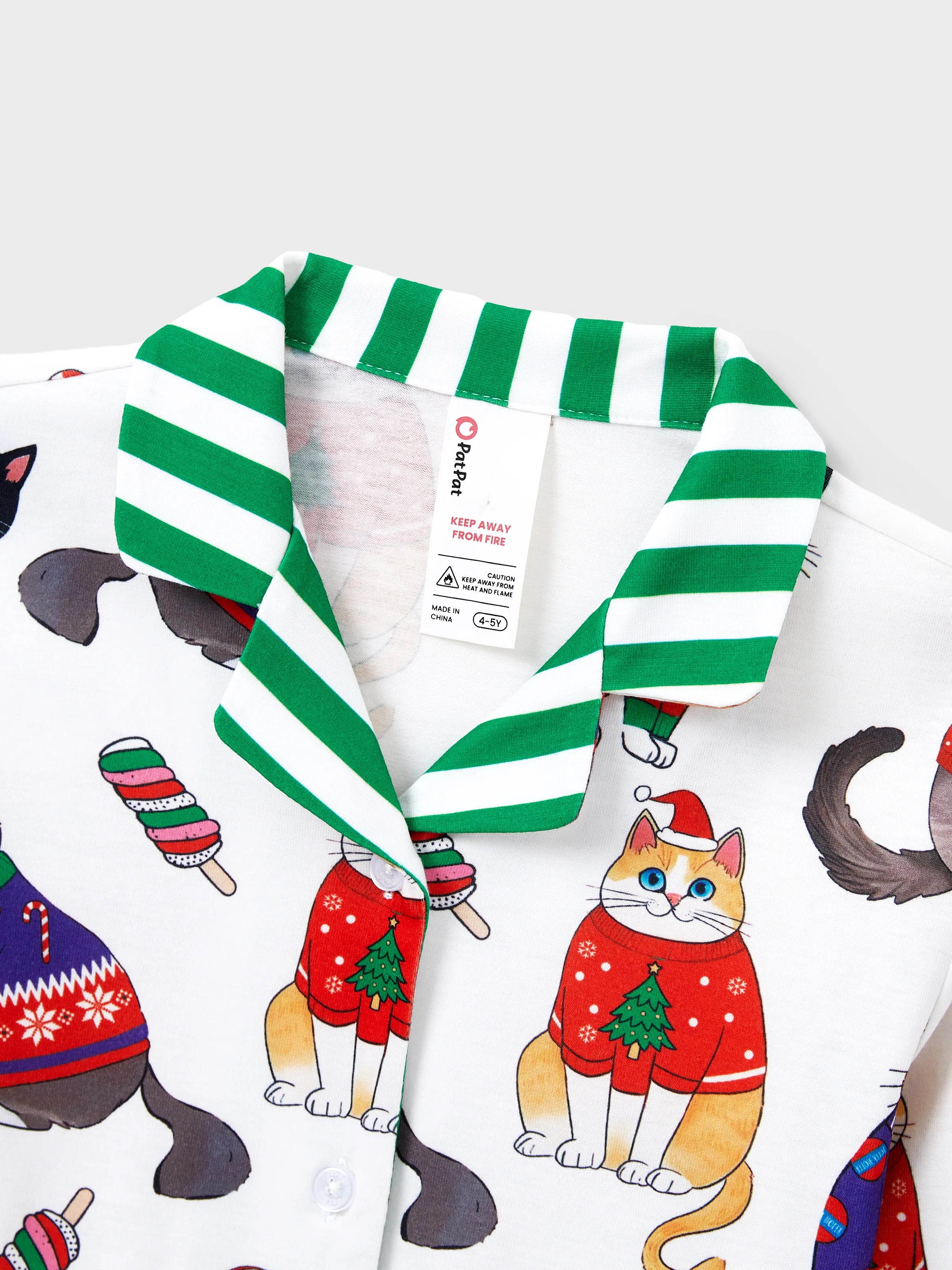 MeowJams | Weihnachts Familien Pyjama Set Katzenprint mit Passenden Socken Multicolor