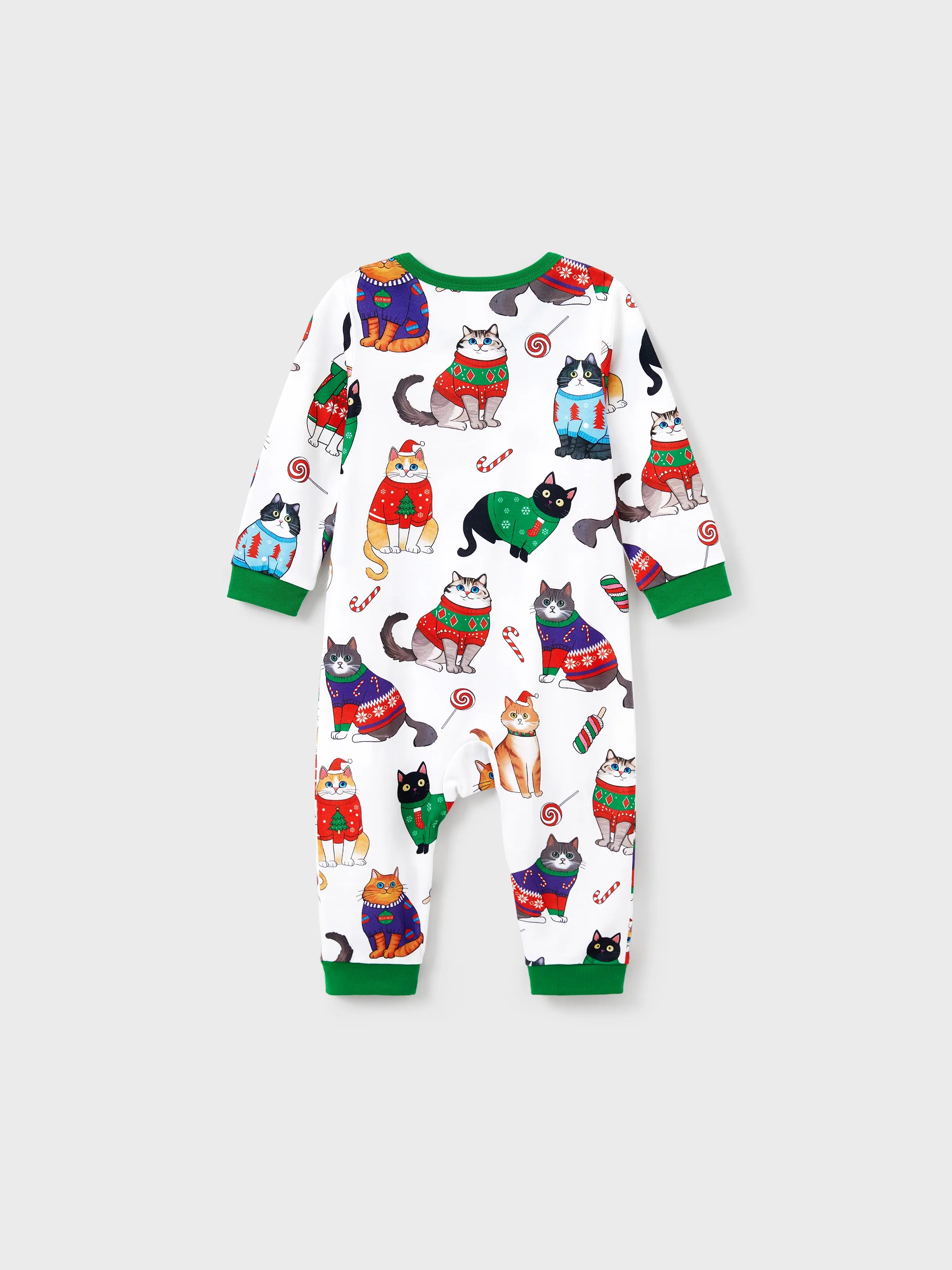 MeowJams | Weihnachts Familien Pyjama Set Katzenprint mit Passenden Socken Multicolor