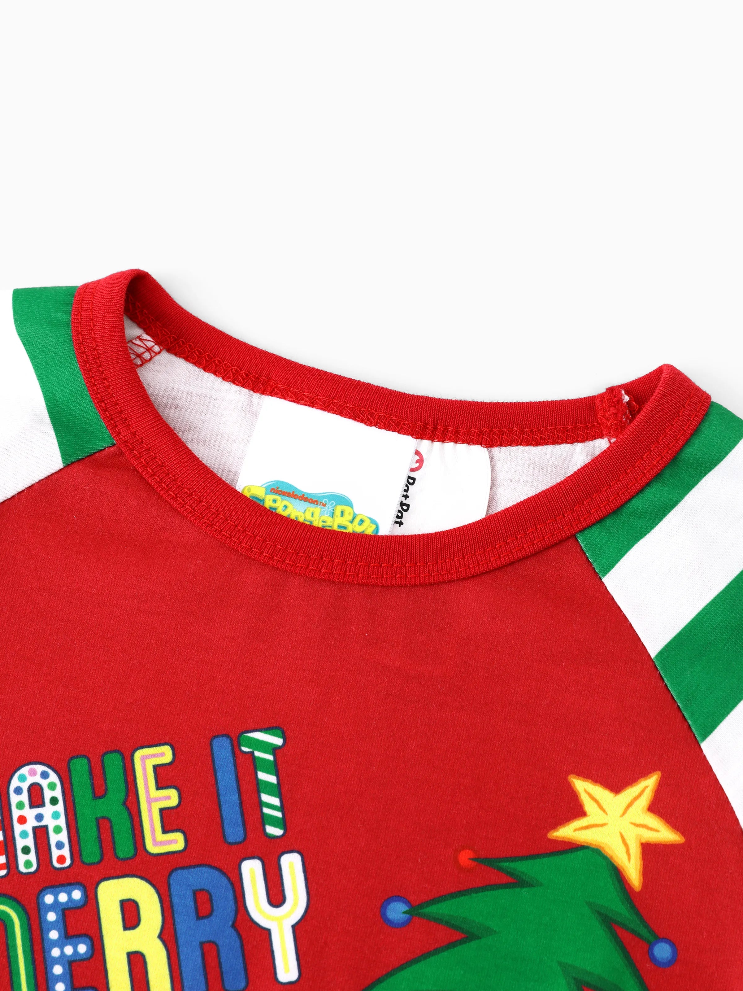 SpongeJams | SpongeBob Schwammkopf Weihnachts Familien Pyjama Set mit Gestreiftem Design und Socken