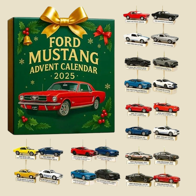 MustangMerry | Ford Mustang Adventskalender 2025 Festliche Urlaubszählung