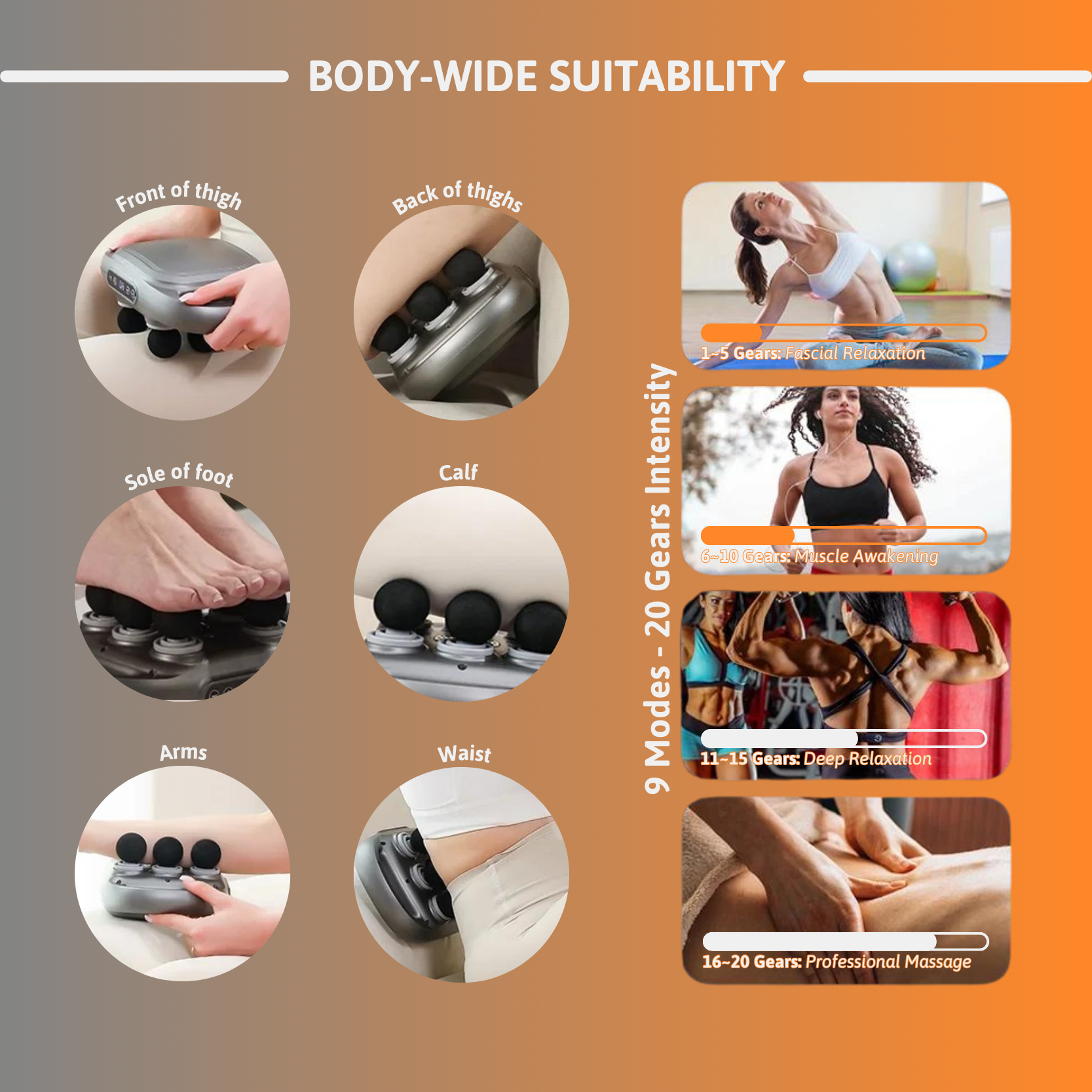 FlexiRelief Pro | 6-köpfiger hochfrequenter Muskelmassager