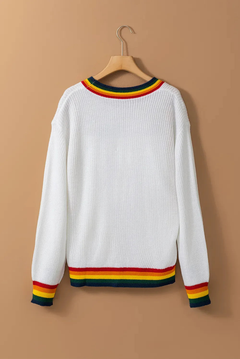 Fröhlicher & Heller Regenbogenrand Weihnachts-Pullover