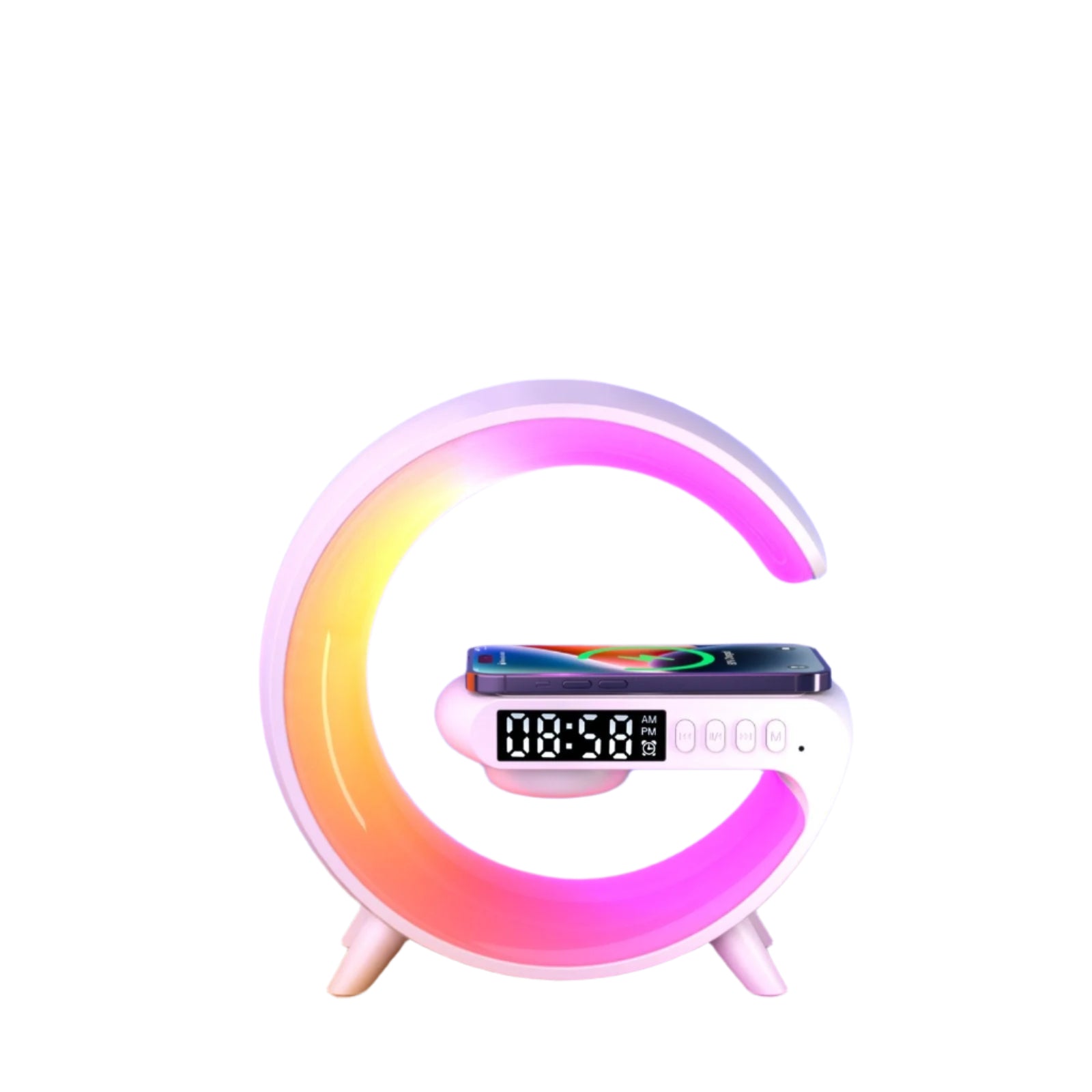 LuxAura Luxe Bluetooth Lautsprecher | Kabelloser Lautsprecher mit stimmungsvoller Beleuchtung und Uhrfunktion