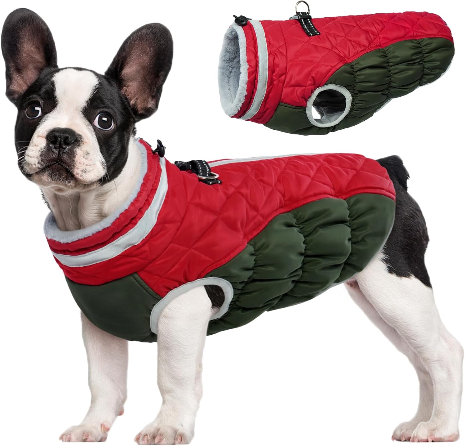 SafeWalk Wintergeschirr Jacke – Wasserdichte Hundejacke mit Reflektion und Fleece-Futter