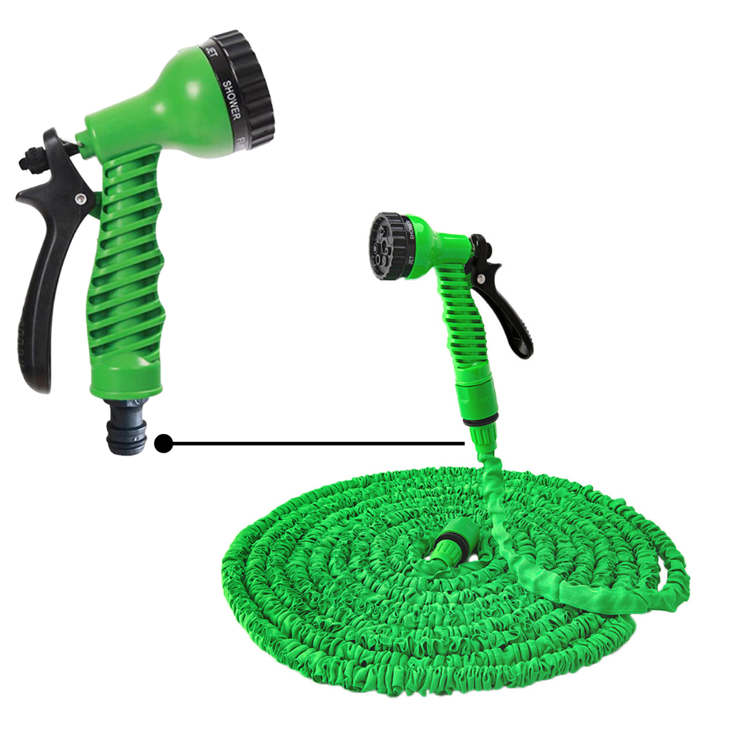 Erweiterbarer Gartenschlauch mit Sprühkopf