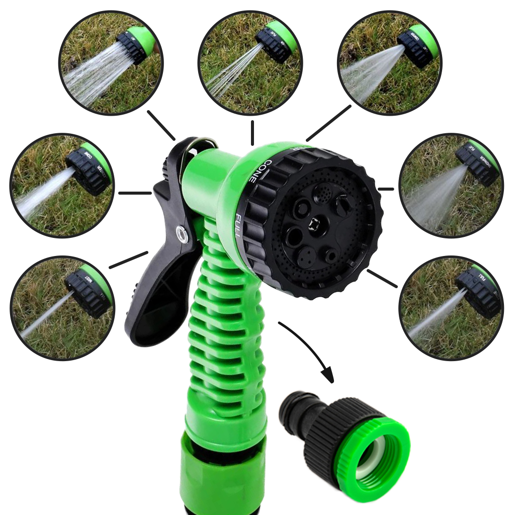 Erweiterbarer Gartenschlauch mit Sprühkopf