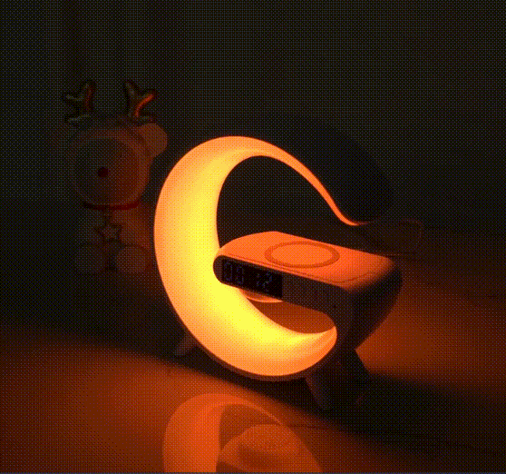 LuxAura Luxe Bluetooth Lautsprecher | Kabelloser Lautsprecher mit stimmungsvoller Beleuchtung und Uhrfunktion