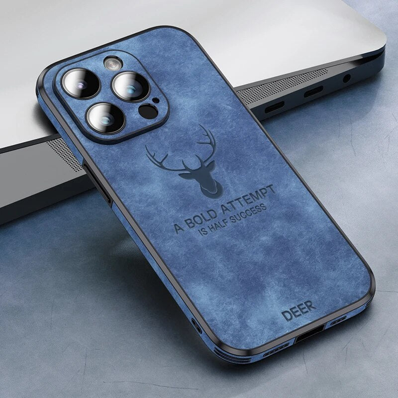 Deer - Luxuriöse Leder-iPhone-Hülle mit stilvollem Design und stoßfester Schutz