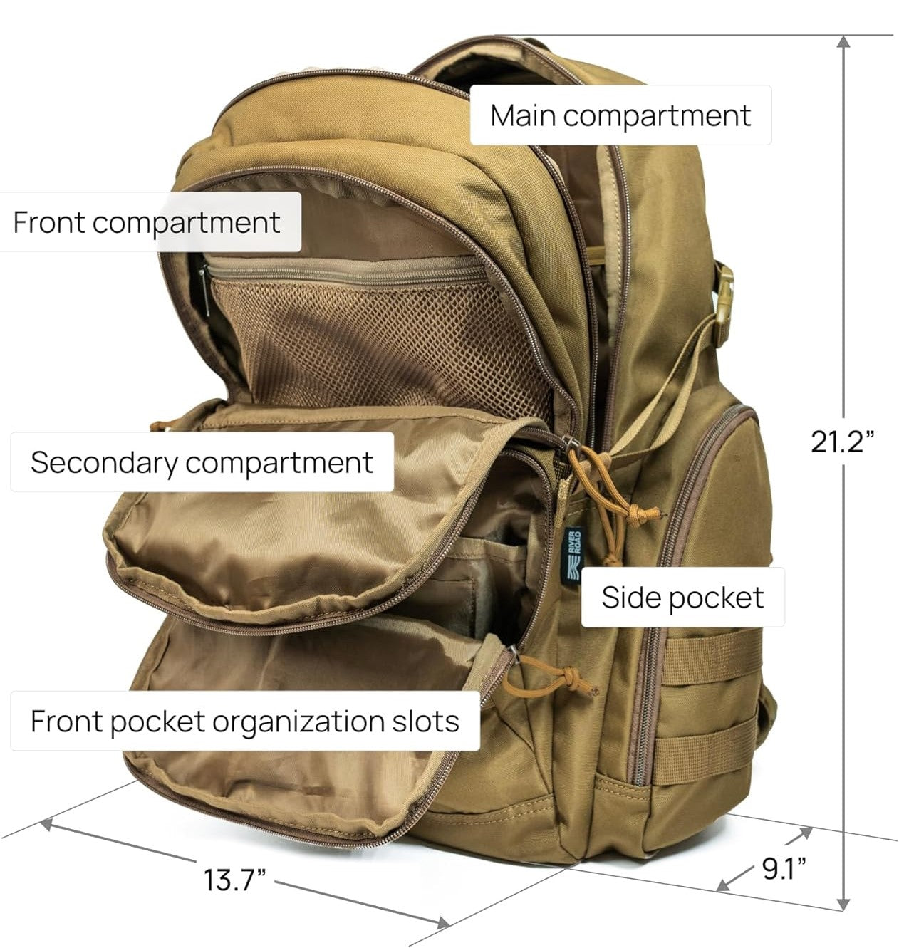 Taktischer Rucksack 25L - Wasserabweisend - MOLLE-System